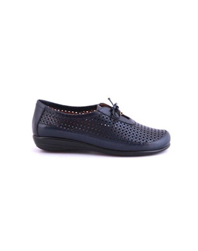 Zapato de amarrar casual perforado caprino azul