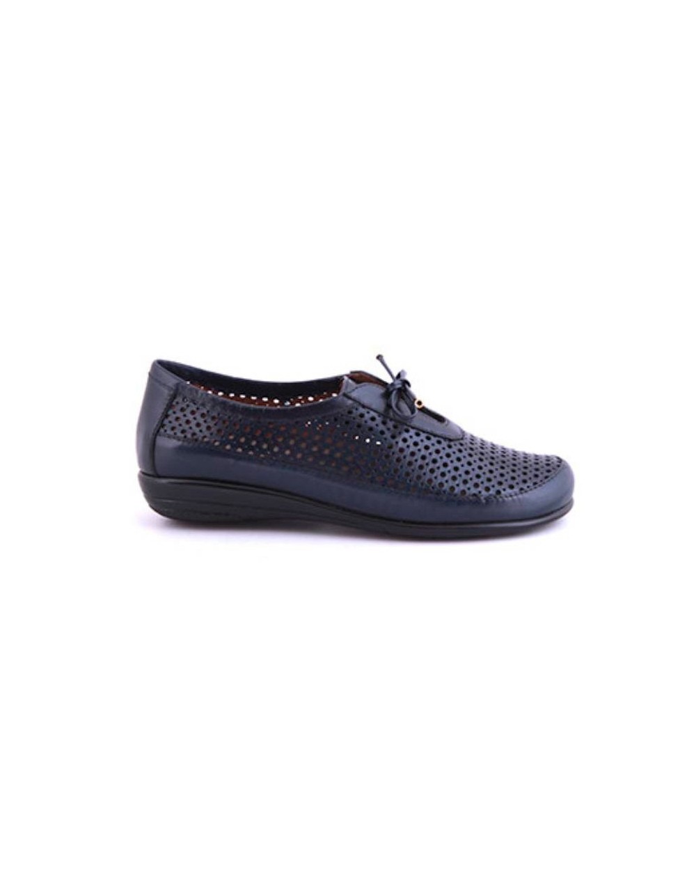 Zapato de amarrar casual perforado caprino azul