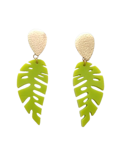 Colección primavera maxi aretes hojas