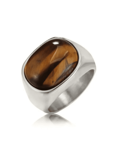 Anillos en acero con Ojo de Tigre