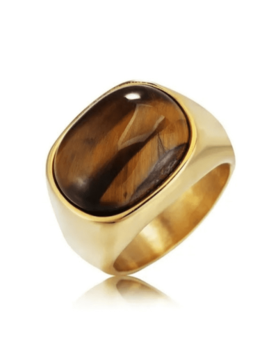 Anillos en acero con Ojo de Tigre