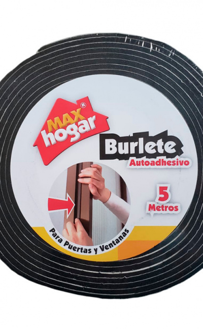 Burlete para puertas y ventanas  Max Hogar - Negro 