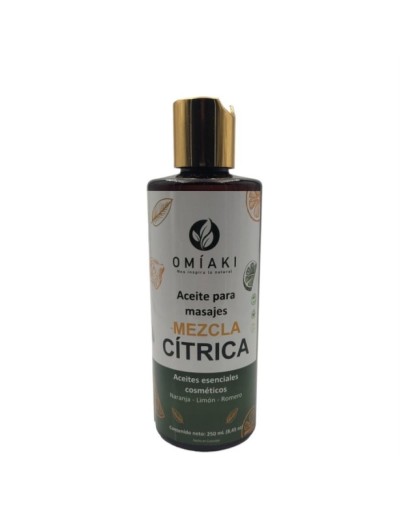 Aceite para masajes mezcla cítrica con aceites esenciales omiaki 250  ml