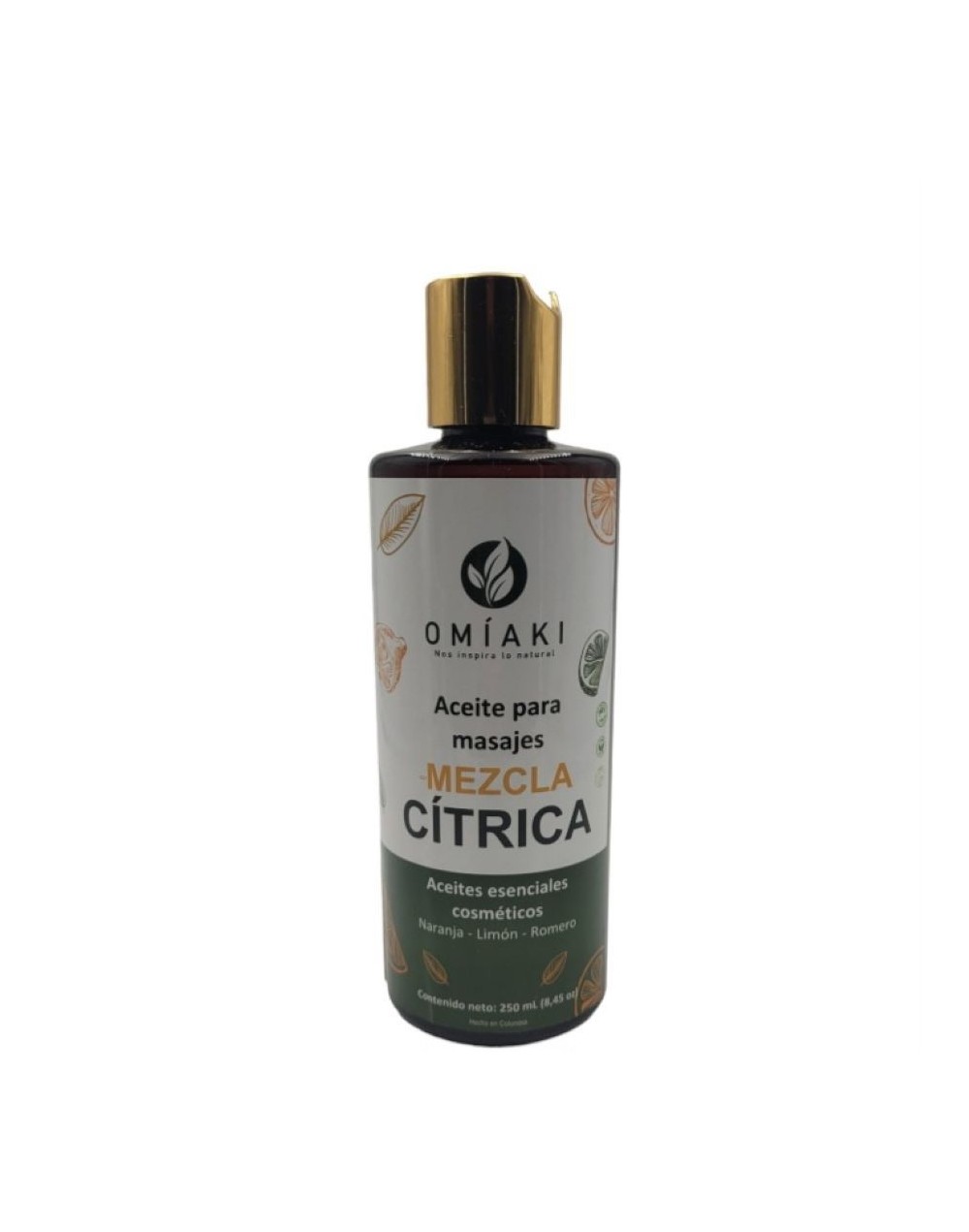 Aceite para masajes mezcla cítrica con aceites esenciales omiaki 250  ml