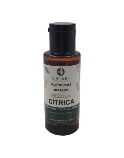 Aceite para masajes mezcla cítrica con aceites esenciales omiaki 46 ml