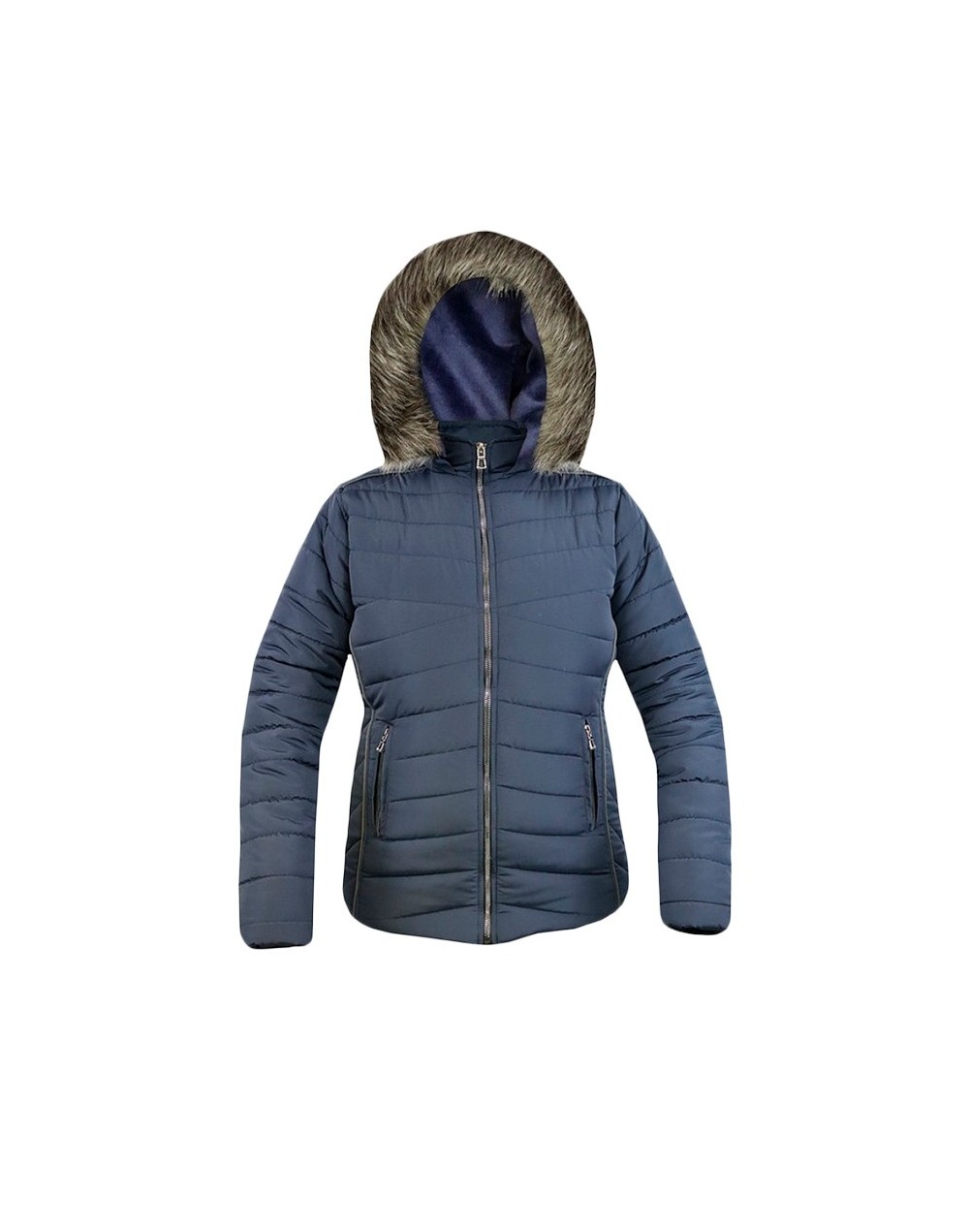 Chaqueta para mujer con capota de peluche / R-07