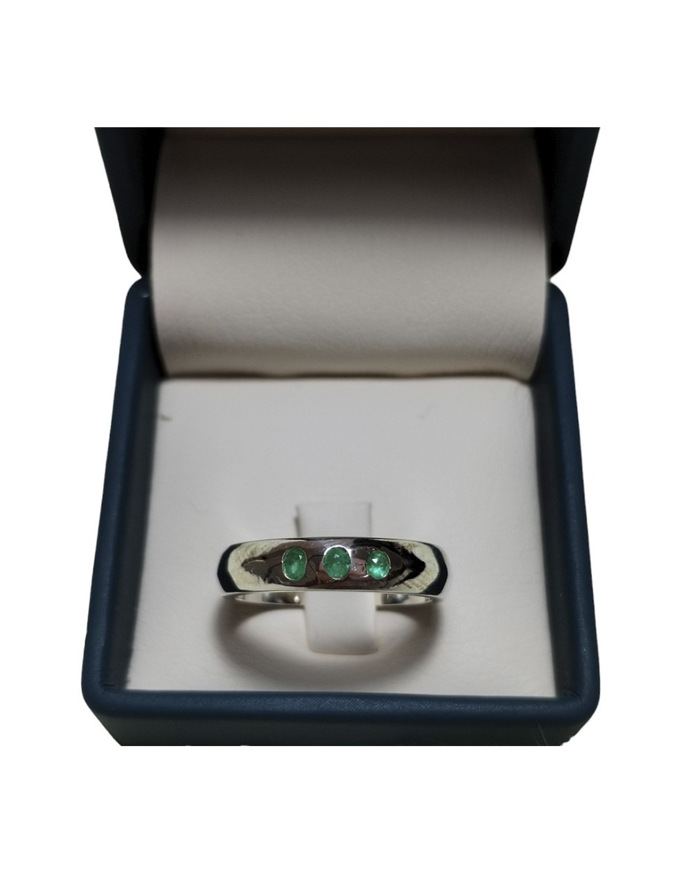 Anillo en plata925 con esmeraldas