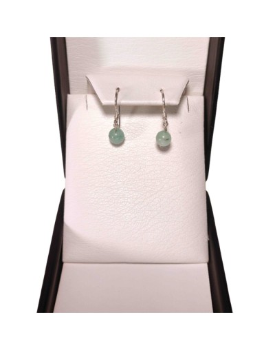 Aretes plata925 con esmeralda cabuchón