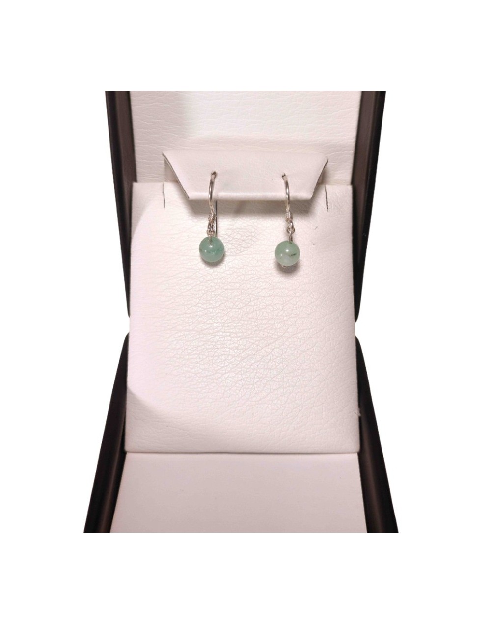 Aretes plata925 con esmeralda cabuchón