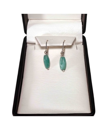 Aretes candongas plata y esmeralda