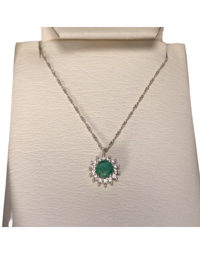 Dije marquesa en plata925 con esmeralda