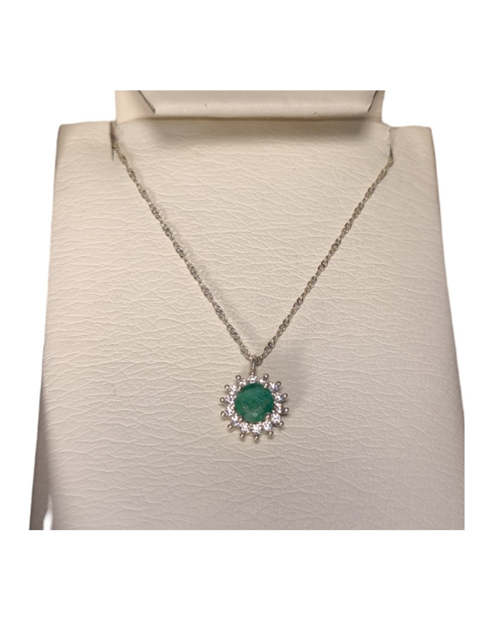 Dije marquesa en plata925 con esmeralda