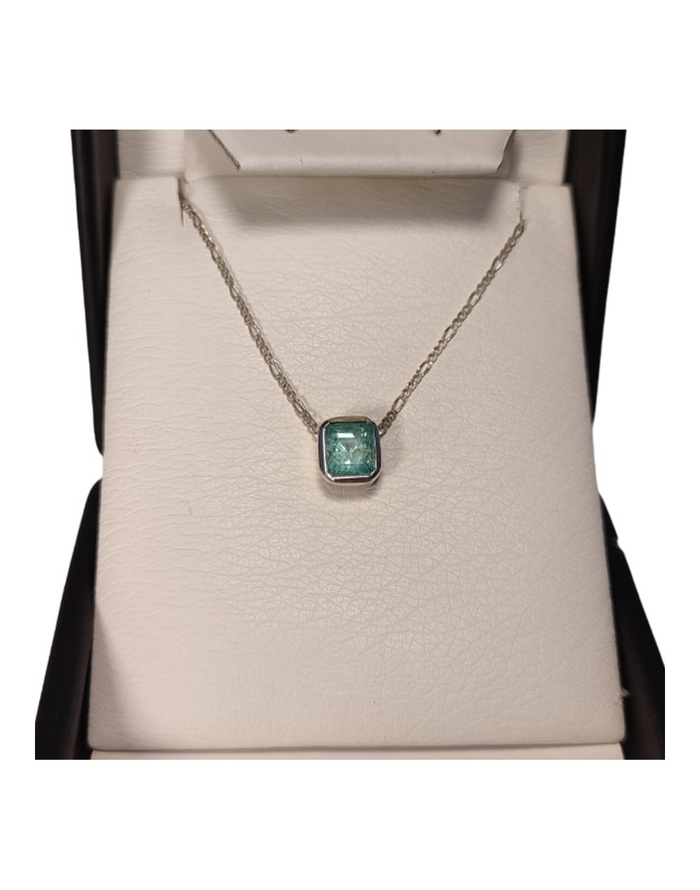 Dije Plata925 Con Esmeralda Cuadrada Bis