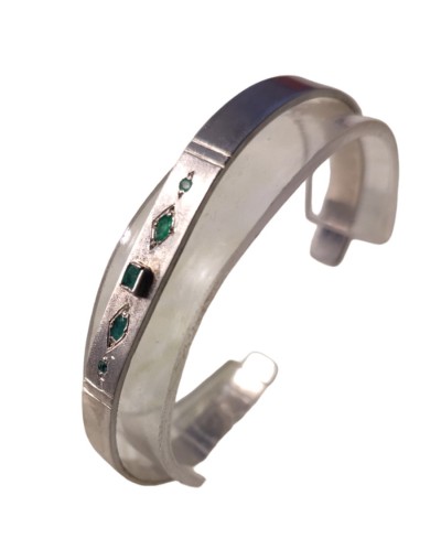 Pulsera de plata925 con esmeraldas a