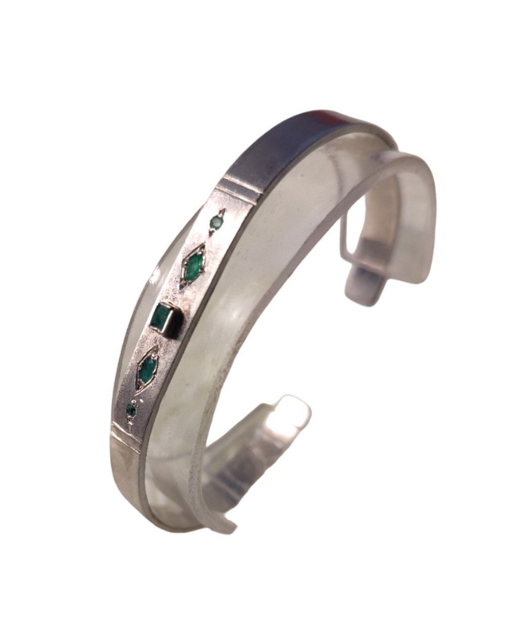 Pulsera de plata925 con esmeraldas a