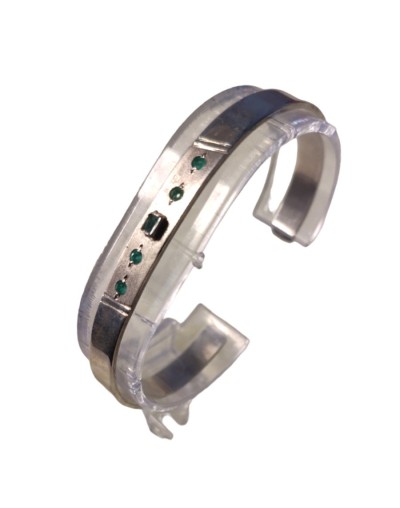 Pulsera en plata925 con esmeralda b