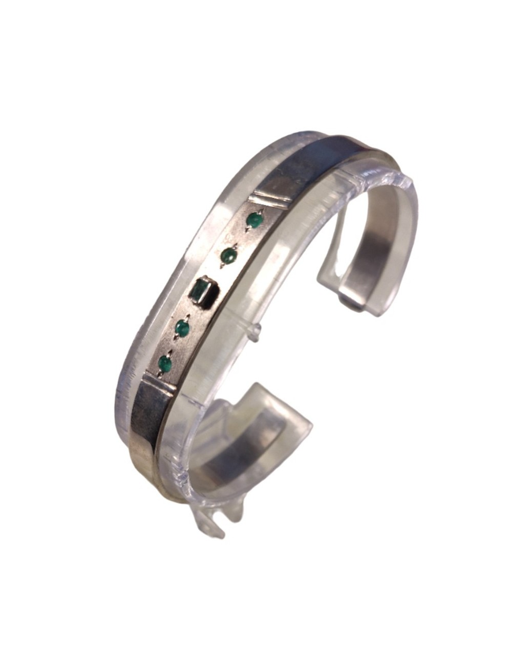 Pulsera en plata925 con esmeralda b