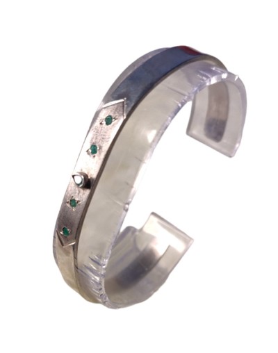 Pulsera de plata925 con esmeraldas c