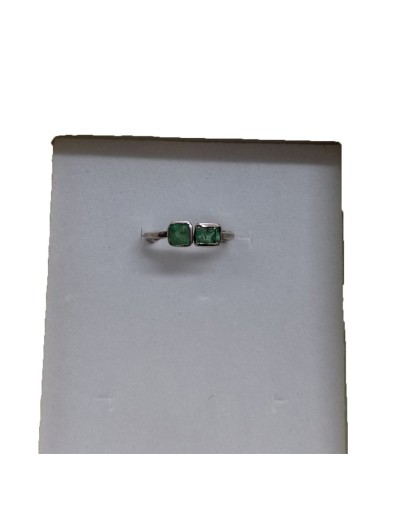 Anillo en plata925 con dos esmeraldas