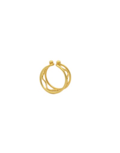 Anillo ondas dorado
