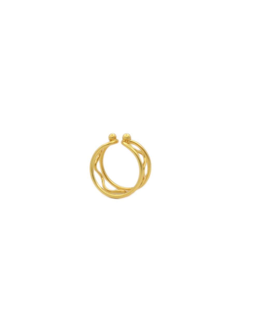 Anillo ondas dorado