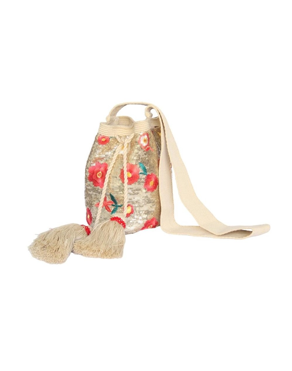 Mochila wayuu artesanal floral