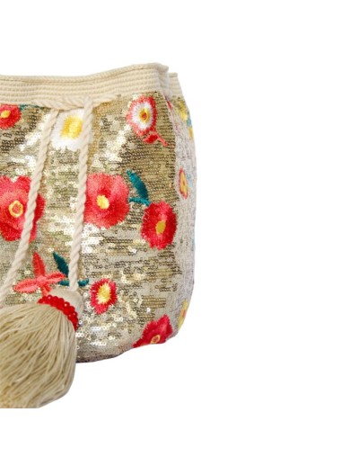 Mochila wayuu artesanal floral