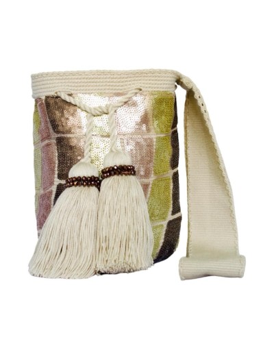 Mochila wayuu artesanal colores tierra