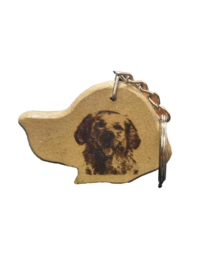 Llavero en madera forma de perro personalizado