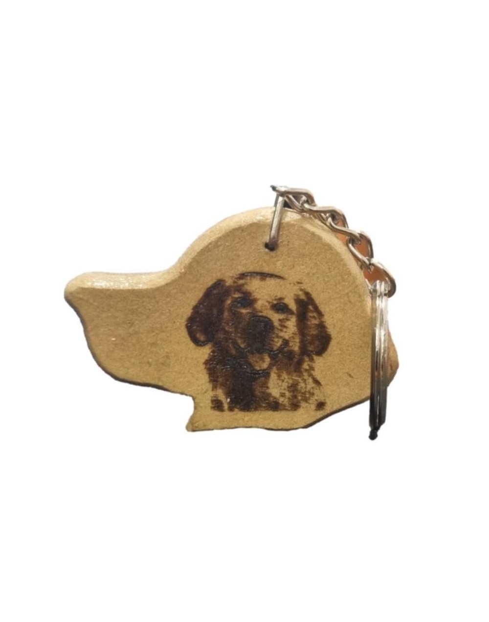 Llavero en madera forma de perro personalizado
