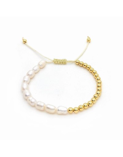 Manilla con perlas naturales y balines