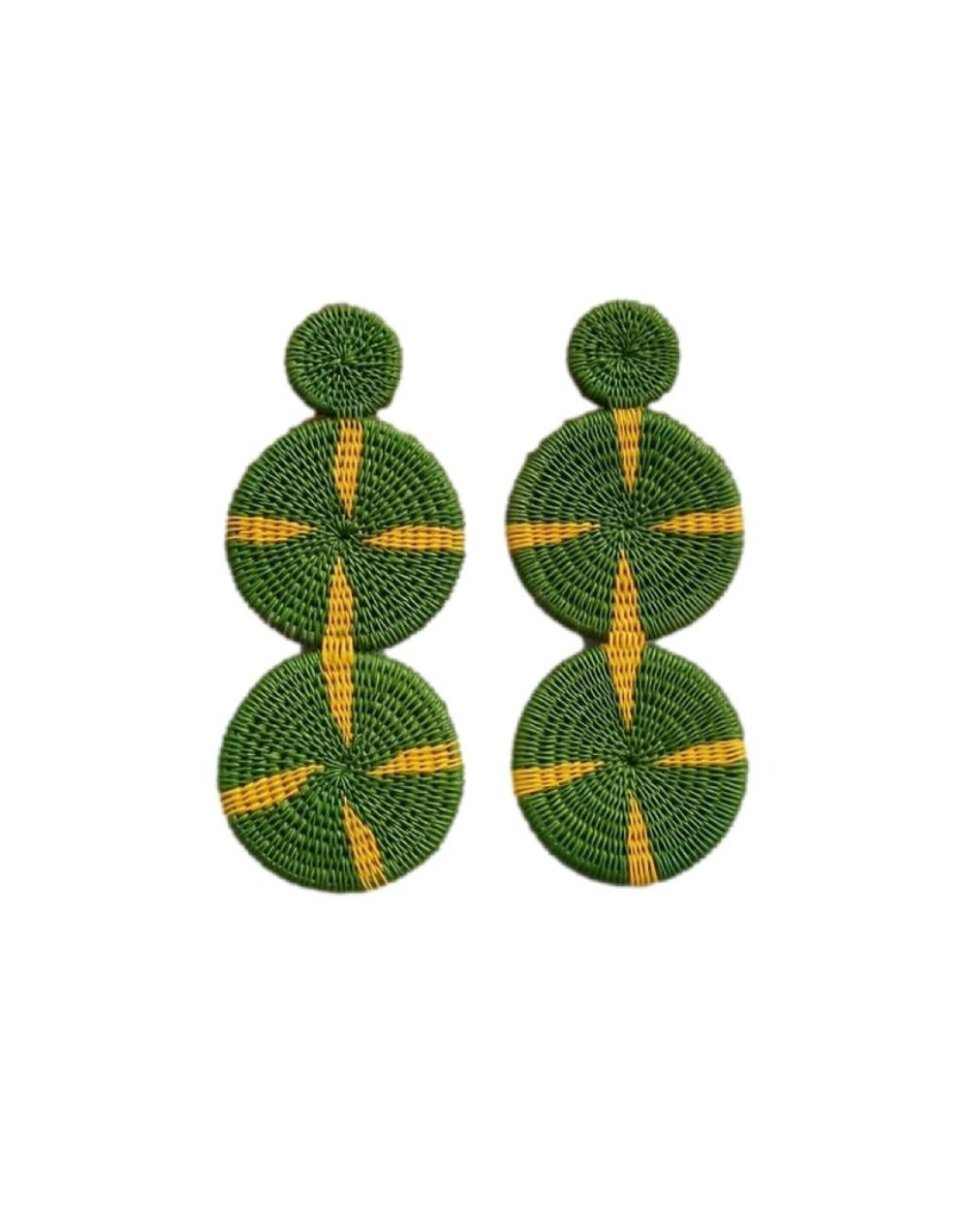 Arete artesanal con diseño de gotas de lluvia