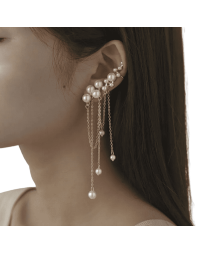 Aretes largos de perlas