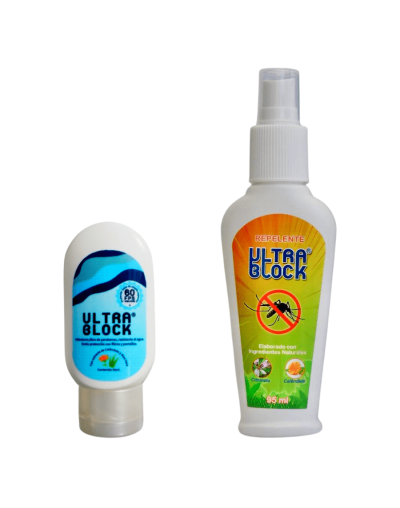 Kit repelente y protector solar 50ml bolsa ecologica