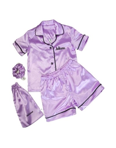 Set Pijama personalizada en satín para niña