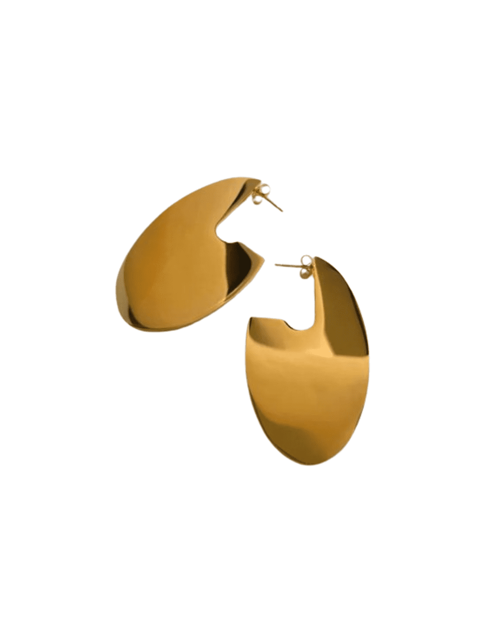 Maxi aretes semi circulares dorados
