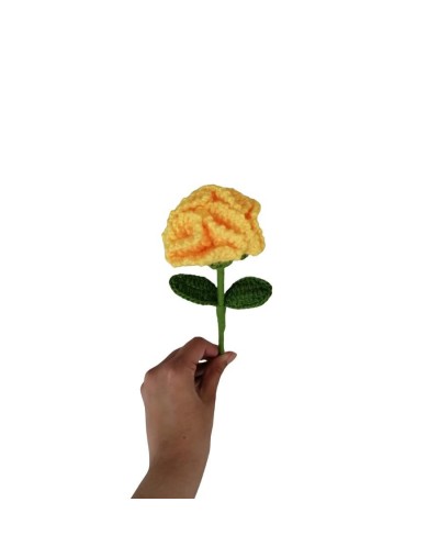 Pareja de flores claveles tejidos en crochet