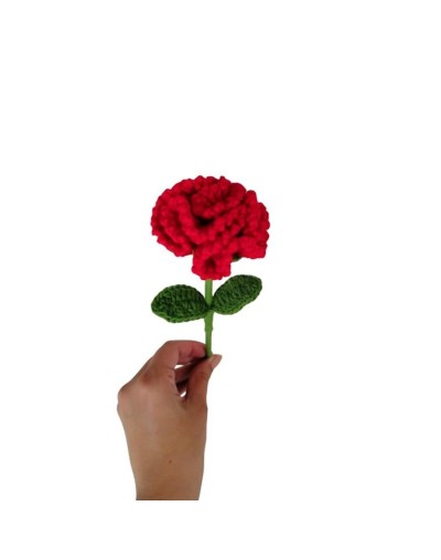 Pareja de flores claveles tejidos en crochet