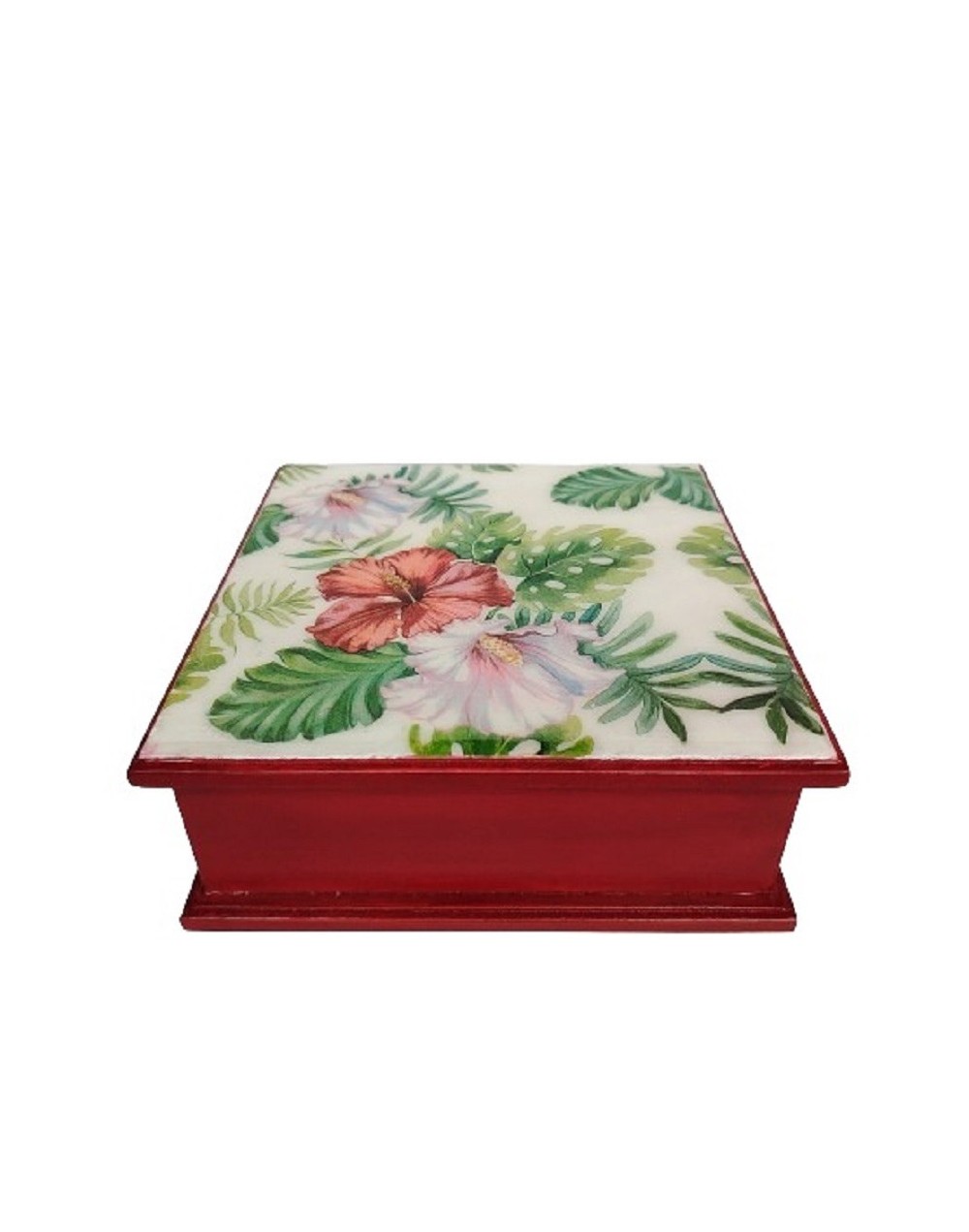 Caja cuatro divisiones flor hibisco