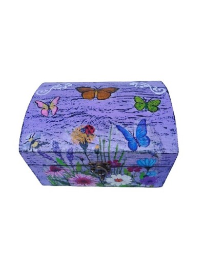 Cofre envejecido mariposas