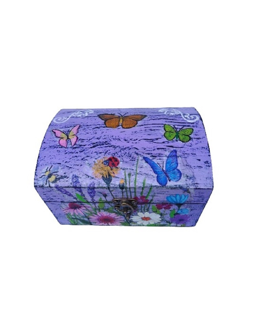 Cofre envejecido mariposas