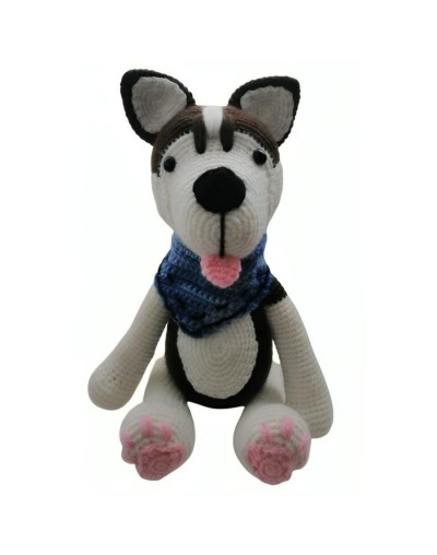Perro husky tejido en crochet