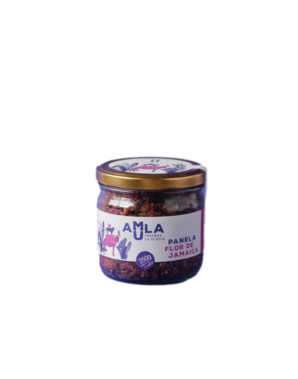 Amula panela con  flor de jamaica x 250 grs