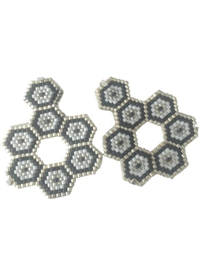 Aretes hexagonos plata
