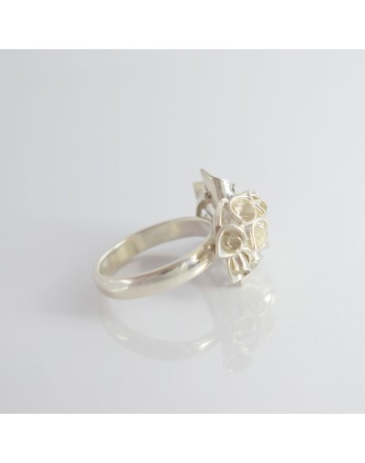 Anillo racimo flores de origami