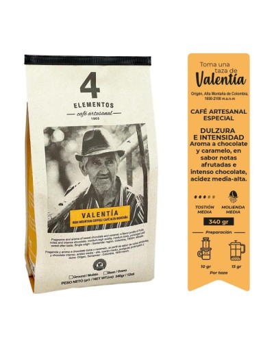 Cafe valentia 4 elementos x 340 grs molido o en grano