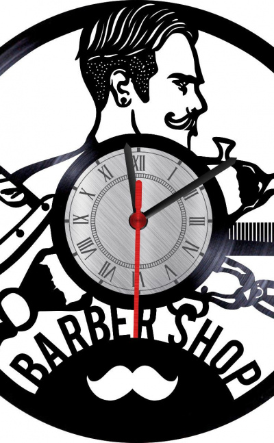 Reloj en vinilo LP barbería/ vinyl clock Barbershop