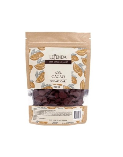 Leyenda monedas de chocolate al  60% sin azucar bolsa 200 g