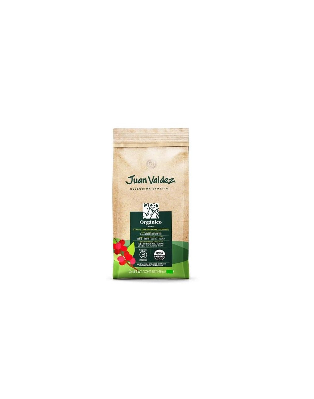 Cafe juan valdez organico gourmet en grano x 1000 grs