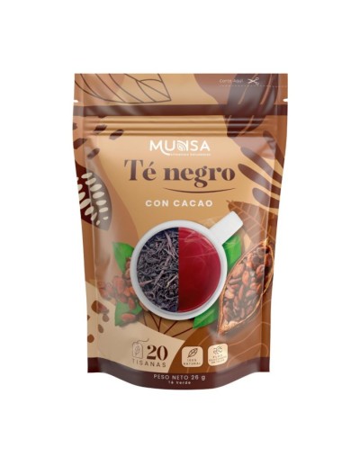 Munsa te negro con cacao x26grs/20 sobres